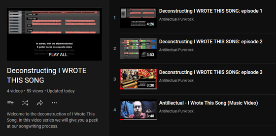 Videos of the deconstruction of 'I Wrote This Song'